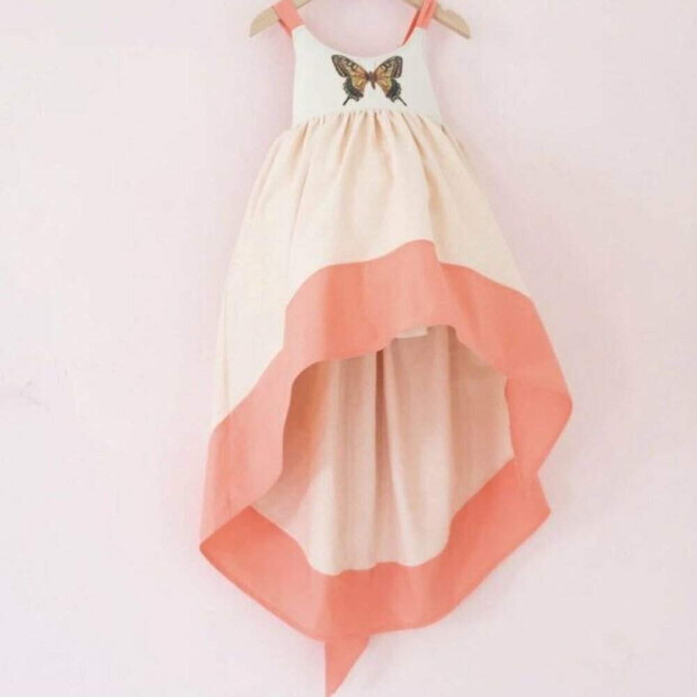 Pleiades Coral Papillon Linen Bow Back 5